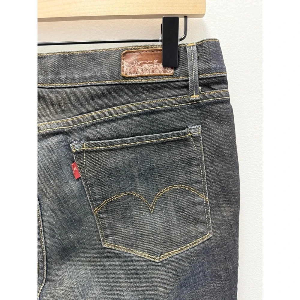 Levi's Capital E Denim Shorts Mens 31 Long Below‎ Knee Dark Wash Jeans USA Levis